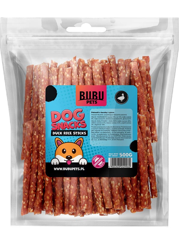 Bubu Pets närimispulgad täiskasvanud koertele pardiliha & riisiga 500 gr.