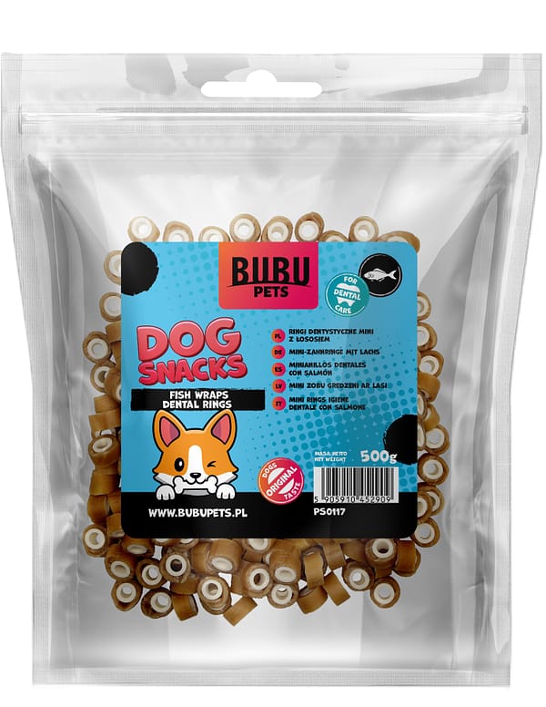 Bubu Pets gluteenivabad närimisrõngad lõhega täiskasvanud väikest kasvu koertele 500 gr.