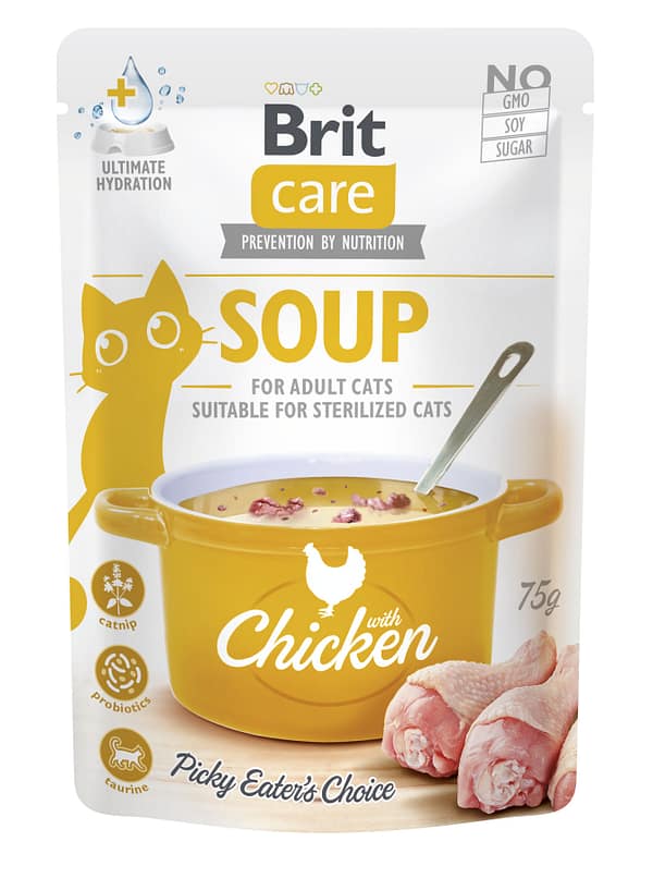 Brit Care Soup with Chicken teraviljavaba supp täiskasvanud kassidele kanalihaga 75 gr.