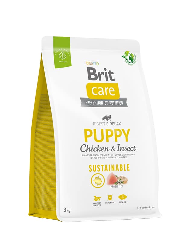 3 kg. Brit Care Sustainable Puppy gluteenivaba täissööt kutsikatele putukavalgu ja kanalihaga