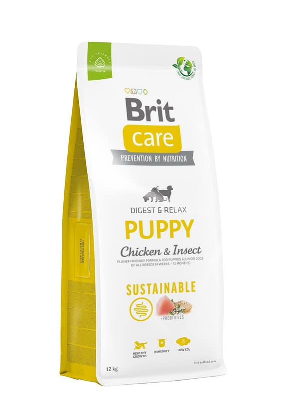 8595602558629.jpg 12 kg. Brit Care Sustainable Puppy gluteenivaba täissööt kutsikatele putukavalgu ja kanalihaga
