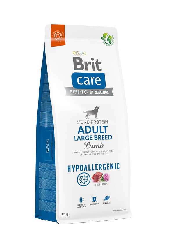 8595602559077.jpg 12 kg. Brit Care Hypoallergenic täissööt suurt kasvu täiskasvanud koertele lambaliha & riisiga