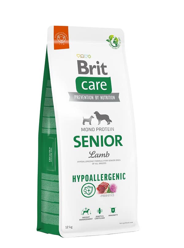 12 kg. Brit Care Hypoallergenic Senior täissööt seeniorkoertele lambaliha & riisiga