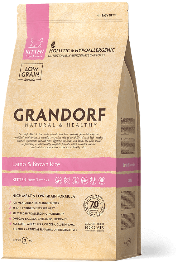 2 kg. Grandorf täissööt kassipoegadele ning tiinetele kassidele