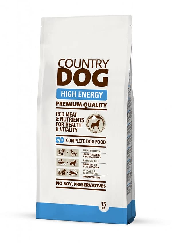 8594031444176.jpg 15 kg. Country Dog High Energy aktiivsetele koertele