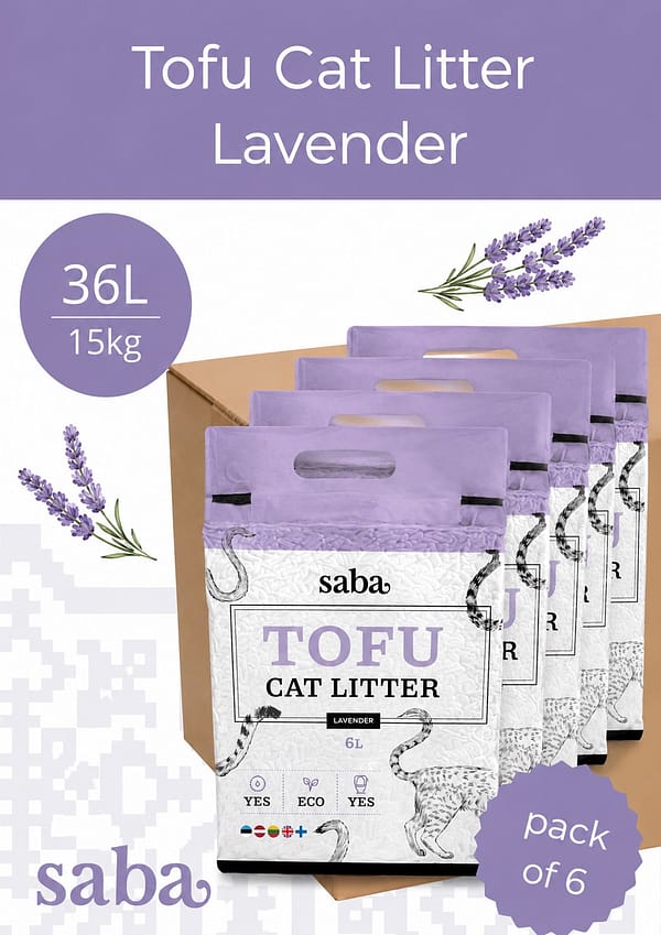 36 L./15 L. SABA lavendlilõhnaline tofu paakuv kassiliiv (6 x 6l.)
