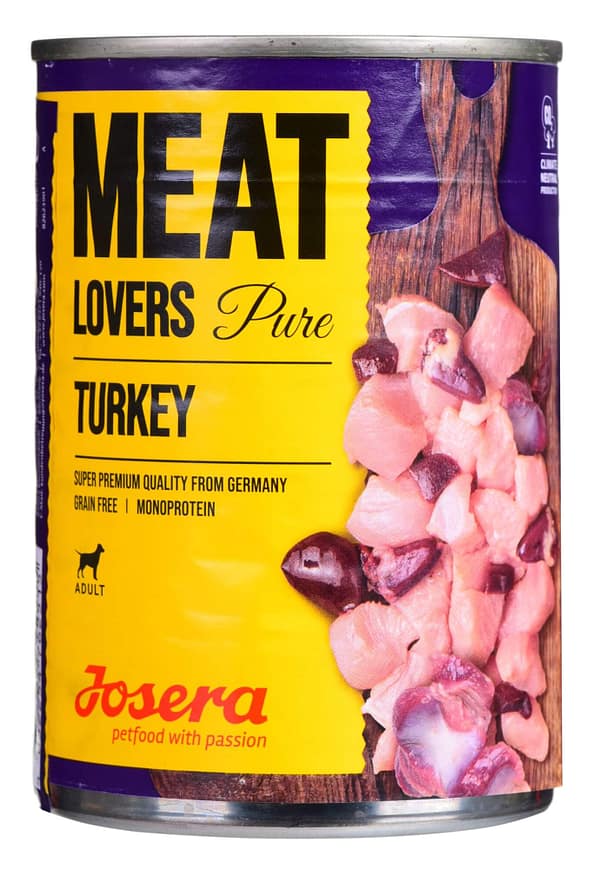 6 x 400 gr. Josera Pure teraviljavaba konservsööt täiskasvanud koertele ainult kalkunilihast