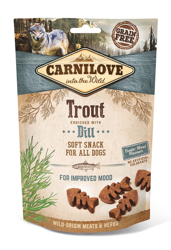 Carnilove Dog Snack pehme teraviljavaba maius koertele forelli & tilliga 200 gr.