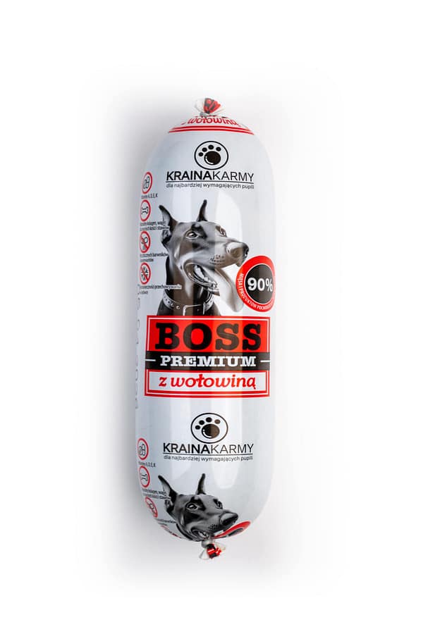 1 kg. Boss Premium Beef vorst täiskasvanud koertele veiselihaga