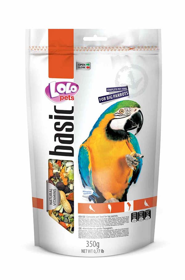 LoLo Pets Foody täissööt suurtele papagoidele 350 gr.