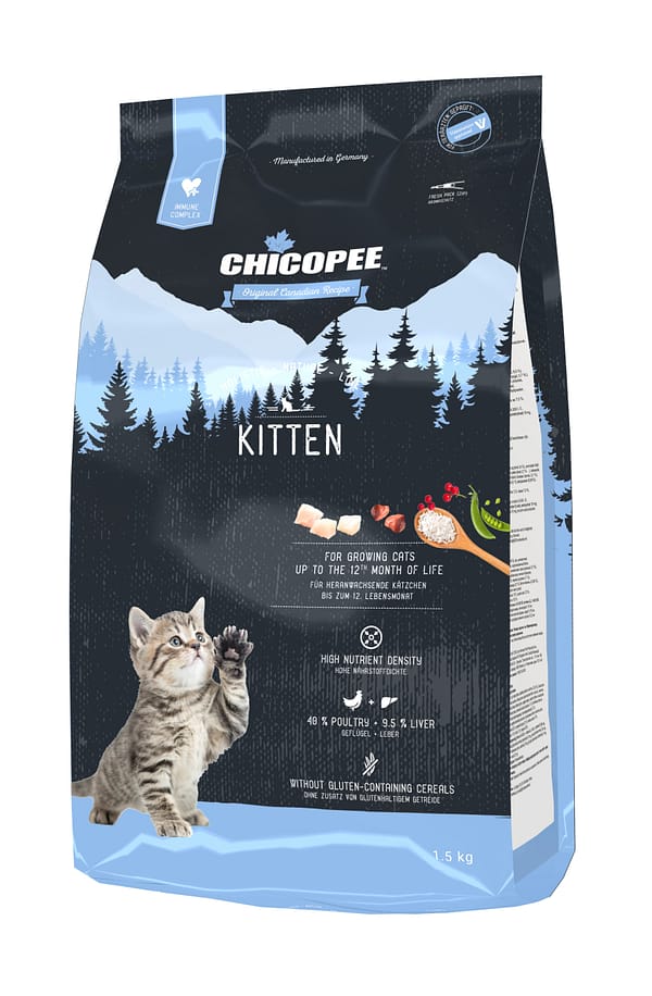 1.5 kg. Chicopee HNL Kitten täissööt kuni 12 kuu vanustele kassipoegadele, tiinetele-ja imetavatele kassidele